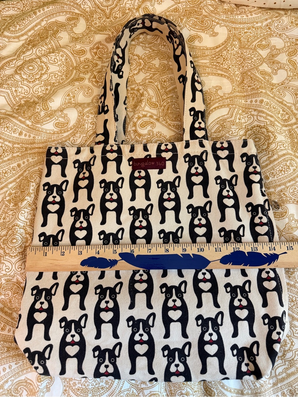 bungalow 360 Black & Cream Dog Print Tote